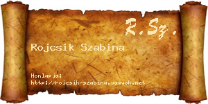 Rojcsik Szabina névjegykártya